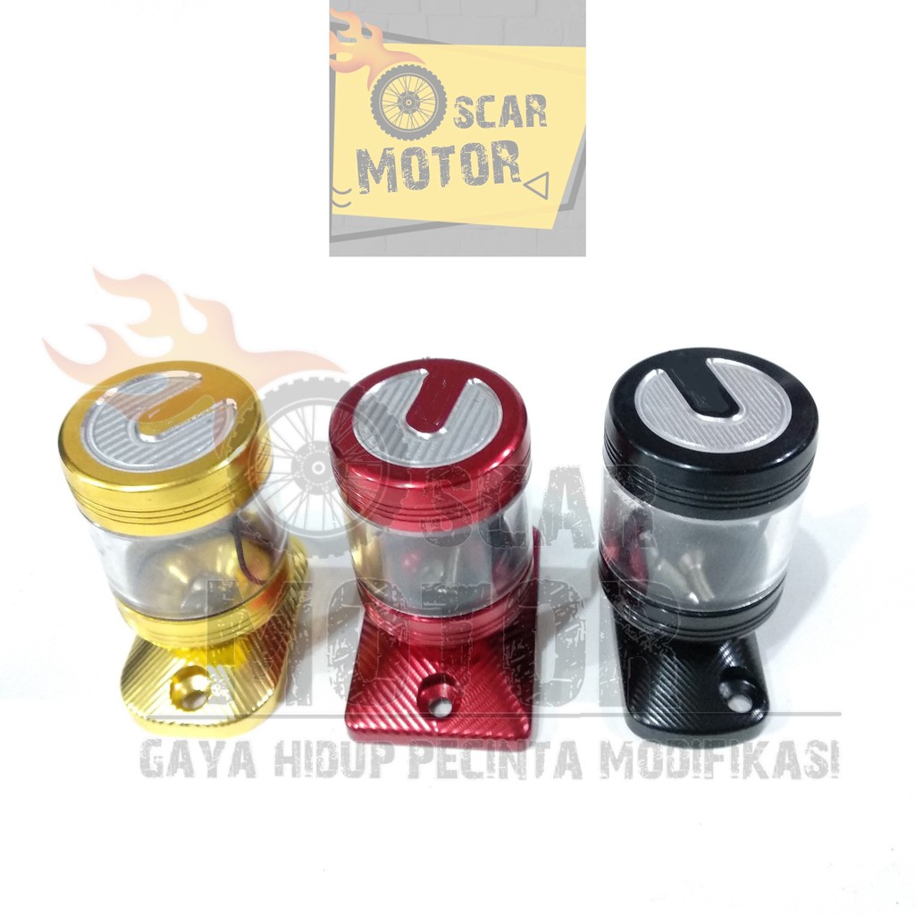 TUTUP MINYAK REM CNC STEMPEL TRANSPARAN KACA VARIASI COVER NMAX BEAT VARIO SCOOPY MIO motor