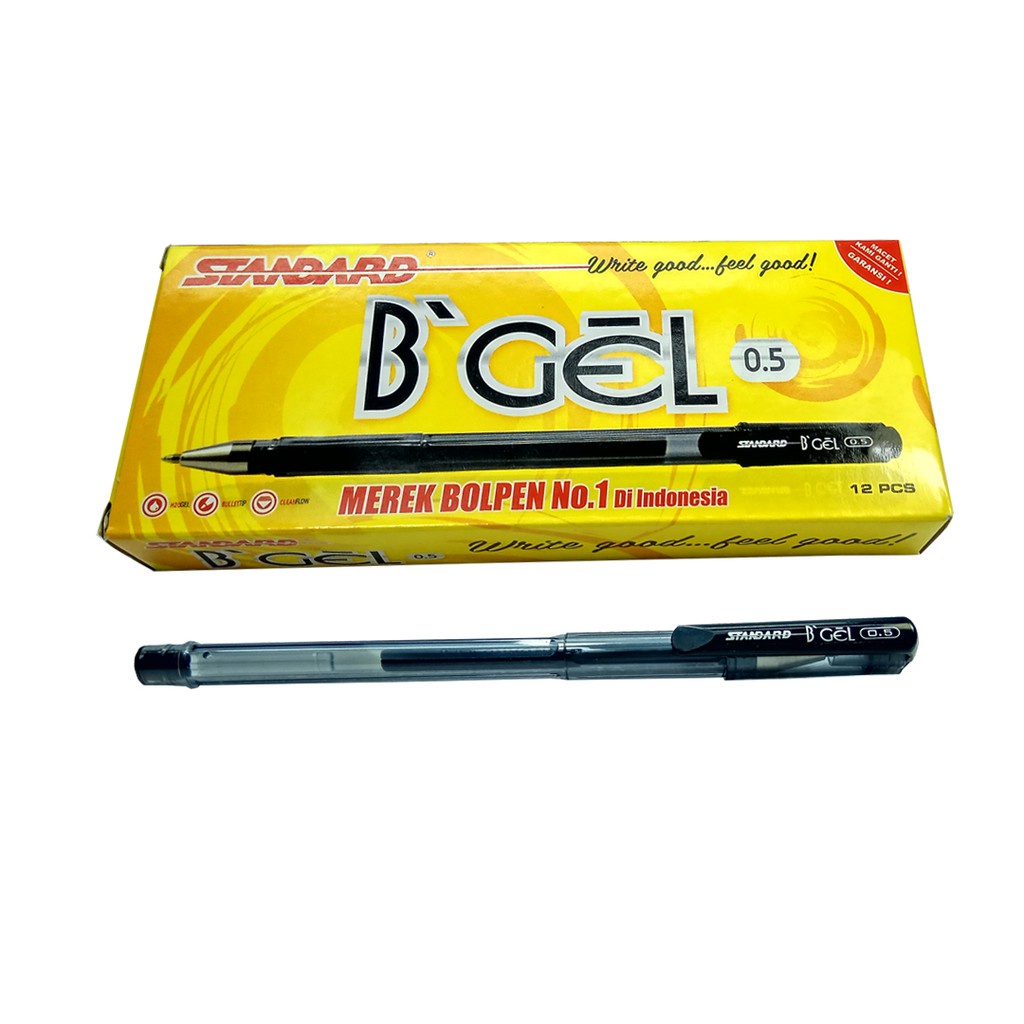

BALLPOINT, BOLPEN, POLPEN, PULPEN STANDARD B GEL 0.5 MM HITAM (ecer/satuan)