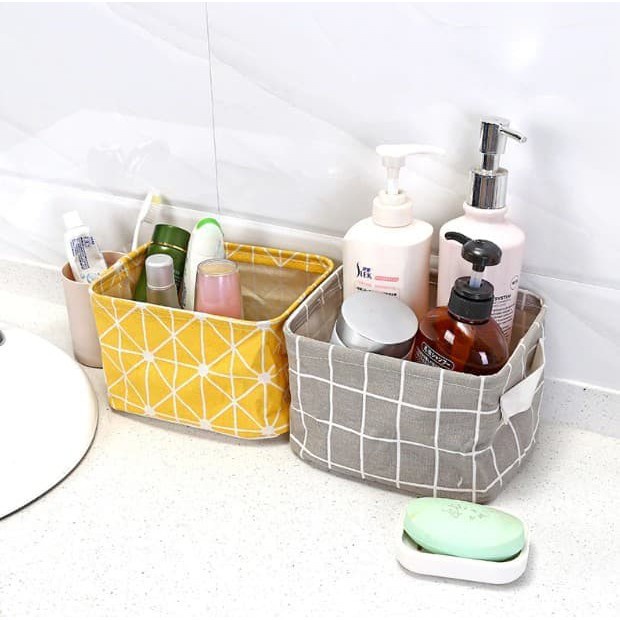 HomiHomi Keranjang Mini Tempat Penyimpanan Dekstop Storage BS002 Bisa Dicuci