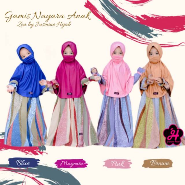 GAMIS ANAK SET KHIMAR CADAR GNJH COUPLE NAYARA SERIES ORIGINAL ZEA BY JASMINE HIJAB