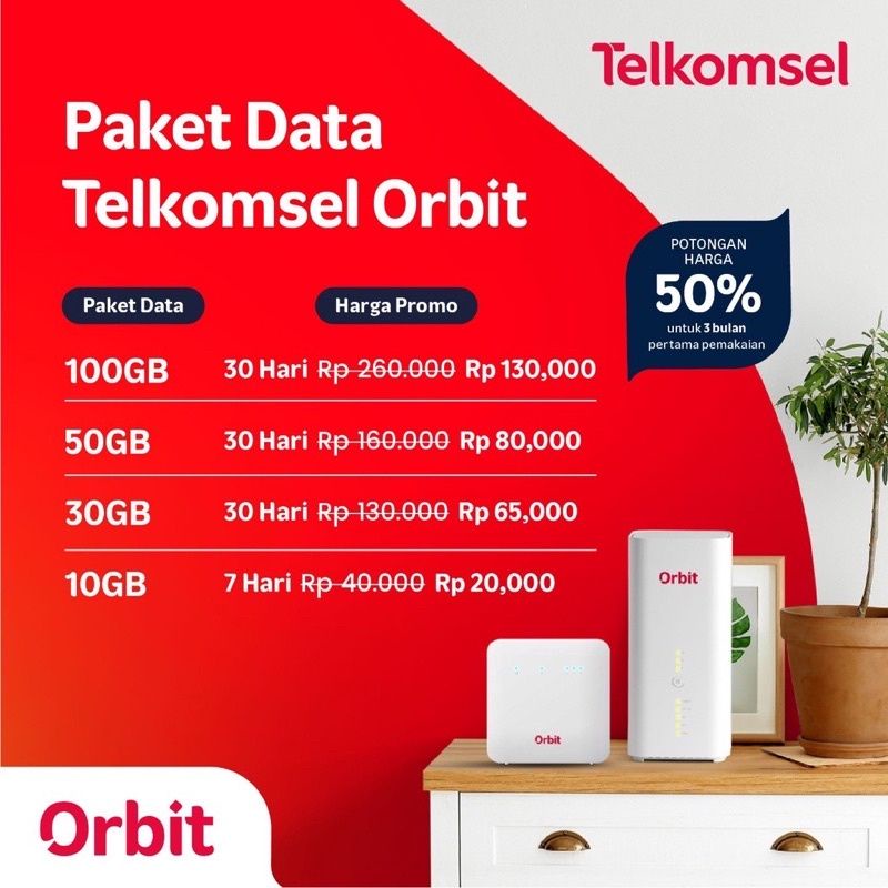 Mifi Modem Wifi HUAWEI B628 Orbit Max H1 Free Telkomsel 150GB Garansi Resmi