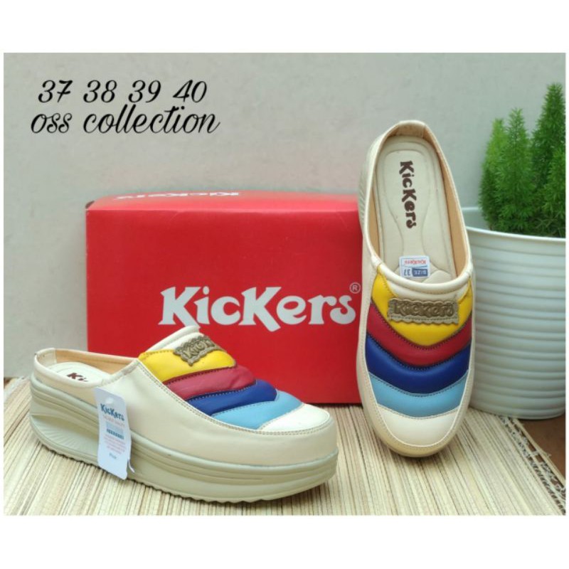 WEDGES SEPATU SLOP PELANGI KICKERS | TINGGI 5 CM