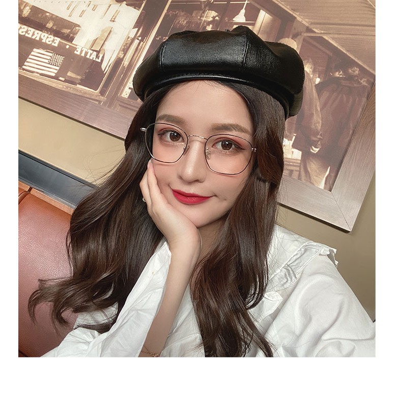 BELT topi beret kulit pu leather baret topi mangaka komikus korea jepang import