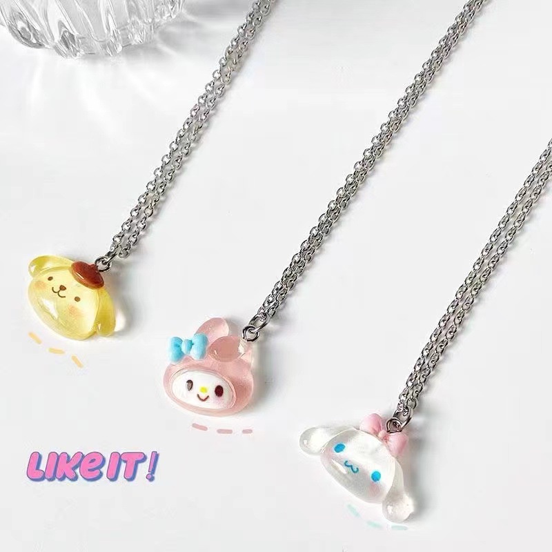 Kalung Liontin My Melody Cinnamoroll Pochacco Kawaii Sanrioed Untuk Pasangan