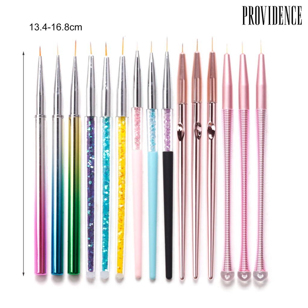 Providence 3pcs / Set Kuas Nail Art Gagang Ergonomis Ultra Tipis Untuk Manicure