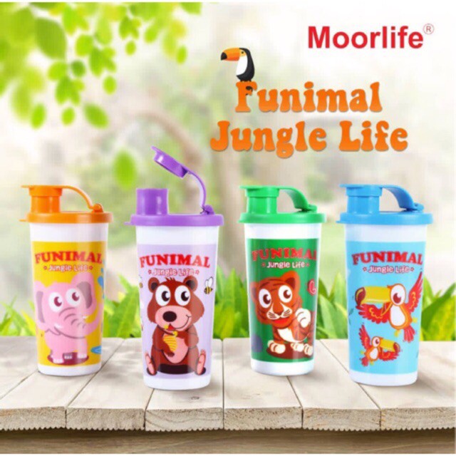 MOORLIFE Funimal Jungle Life Tumbler 4PCS /tempatminum/botolminum/Promo botol minum anak