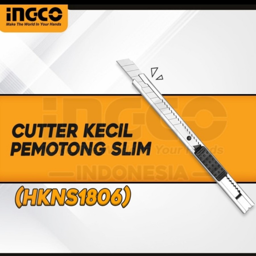 

INGCO HKNS1806 - BOX CUTTER SMALL 9 MM / KNIFE BLADE KECIL 9MM RETRACT