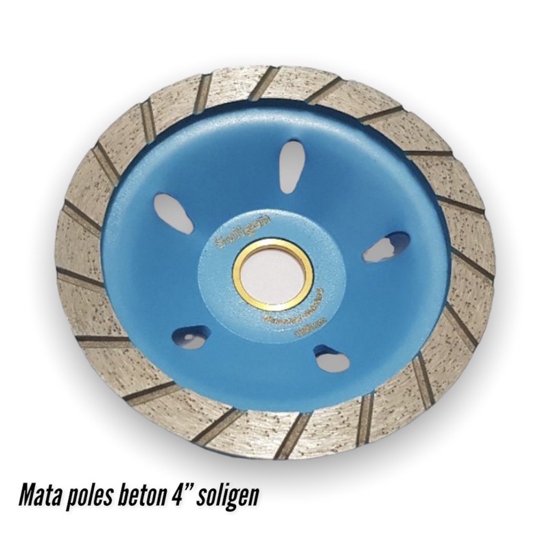 Mata gerinda poles beton Soligen diamond cup wheel Biru