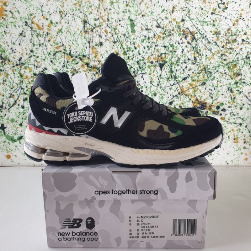 SEPATU NEW BALANCE 2002R x BAPE GREEN CAMO 100% UA VERSION