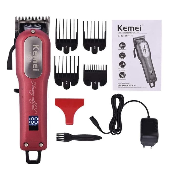 Kemei km 1031 alat cukur rambut mesin cukuran cas hair clipper charger