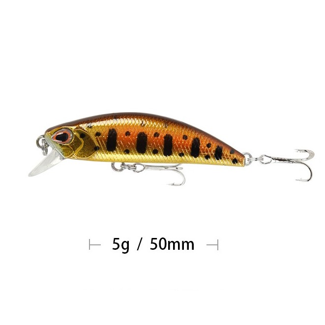 SYFishing 1Pcs 50mm 5g Umpan Pancing Buatan Bentuk Ikan Kecil Mata 3d Bahan Keras Ukuran Fishing Lure