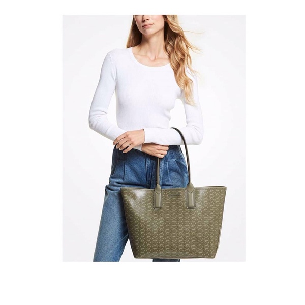 tas tote bag michael kors mk jodie army green original authentic bag