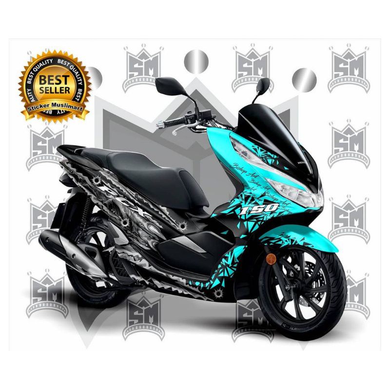 STICKER DECAL FULL BODY HONDA PCX 150 GRAFIS BLUE TOSCA