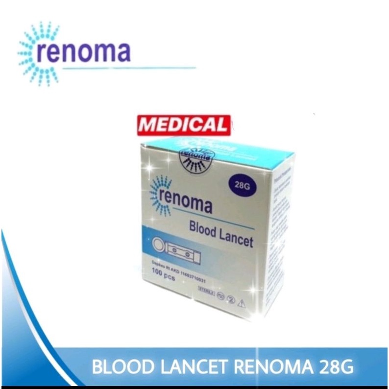 Blood Lancet Renoma 28G / Jarum Pen Lancet