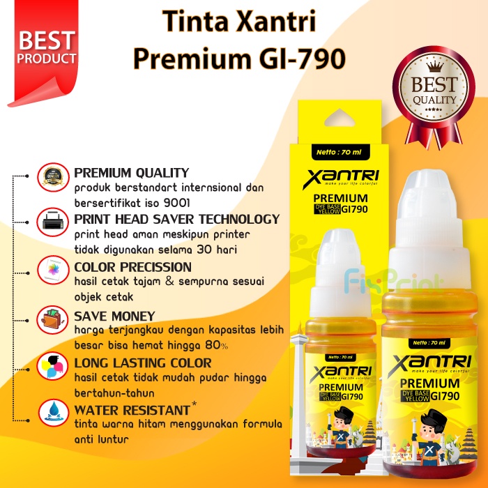 Tinta Xantri GI790 GI 790 Printer G1010 G2010 G3010 G4010 G4000 G3000