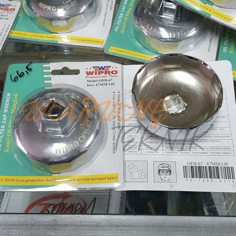 WIPRO OIL FILTER WRENCH BOWL TYPE KUNCI OLI FILTER MANGKOK 66.5 - 67 MM