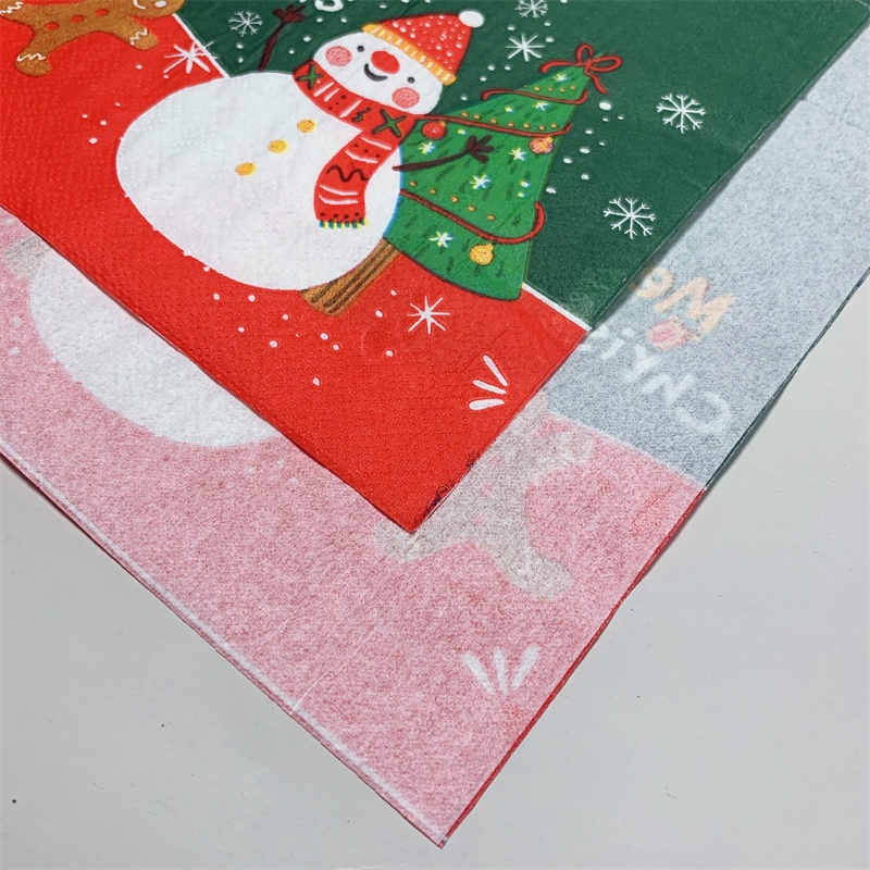 20pcs/bag Serbet Kertas Tema Snowman Natal Xmas Winter Decoupage Serviettes Untuk Peralatan Makan Pesta Xmas