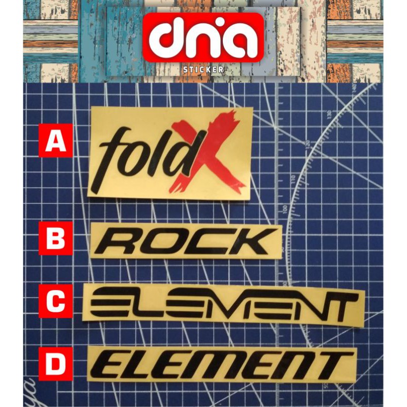 cutting sticker logo element,fold X, element rock, sepedalipat .