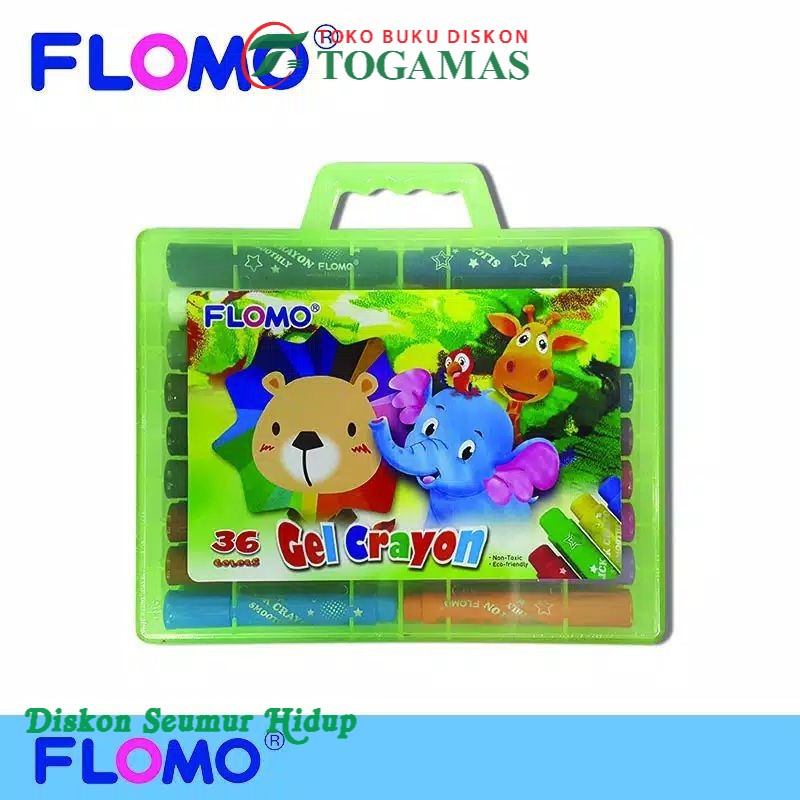 

FLOMO SLICK GEL CRAYON 36 WARNA -SUPER SMOOTH & PLASTIK PP BOX