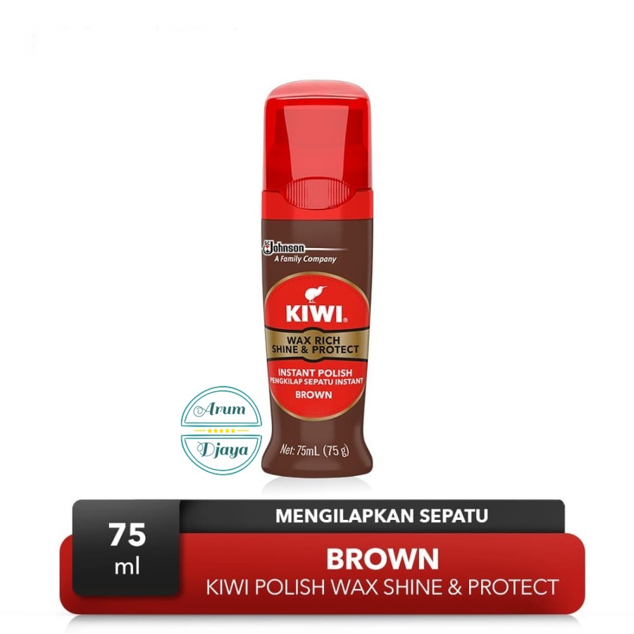 Kiwi Shine &amp; Protect Instant Polish Wax Rich Brown 75mL Kiwi Semir Sepatu Cair Coklat