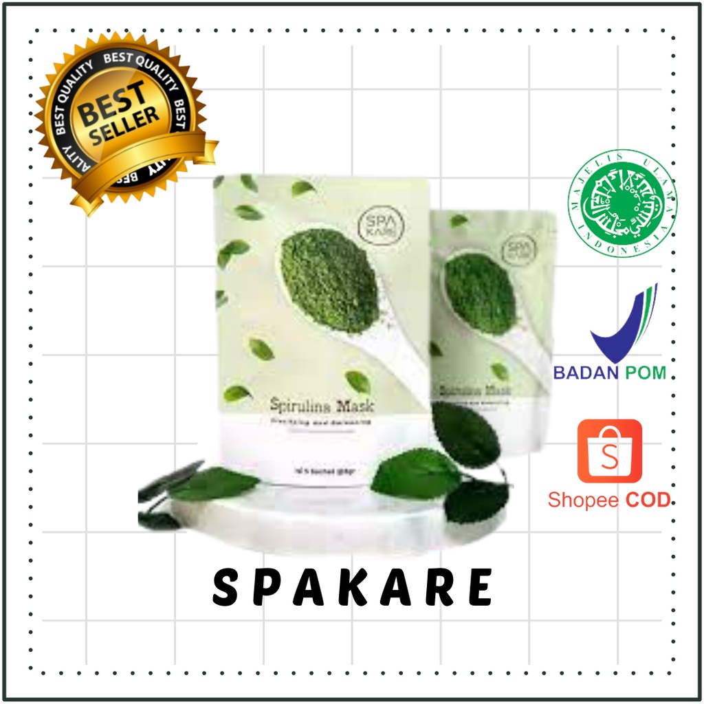 Masker Wajah Spakare Masker Wajah Spirulina Masker Spirulina Terbaru Spirulina Mask Premium Quality 