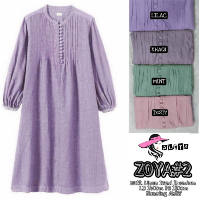 BLOUSE LONG TUNIK JUMBO/BLOUSE WANITA TUNIK LINEN RAMI PREMIUM JUMBO LD 140 CM FIT XXXL/ZOYA #2