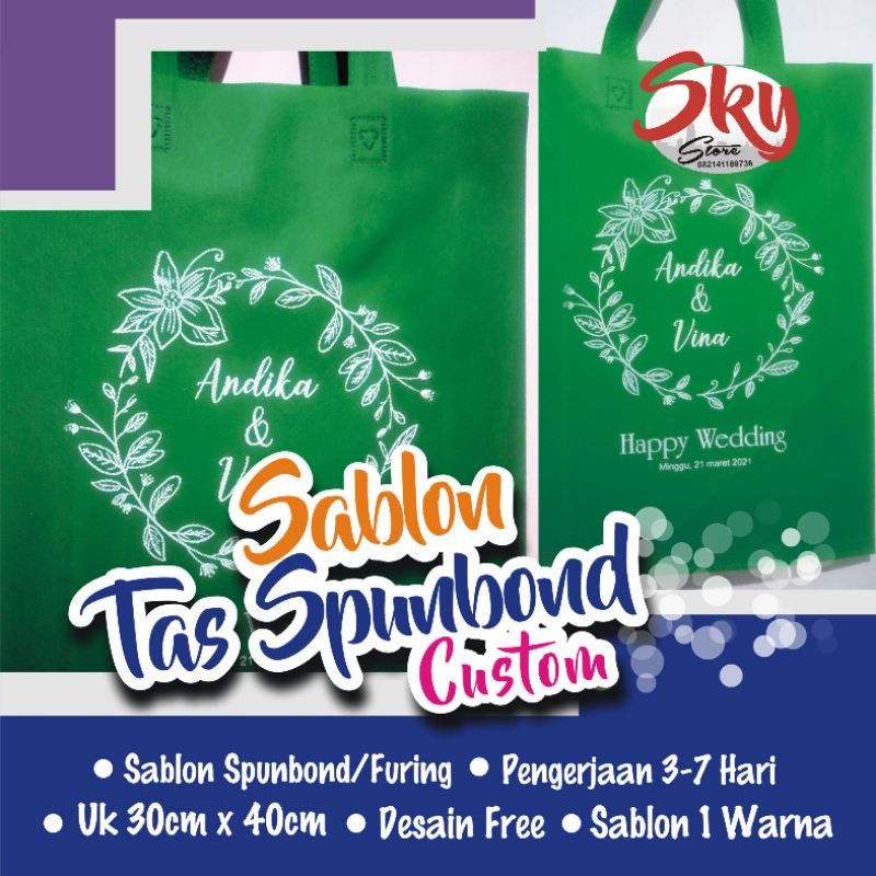 

Sablon Tas Spunbond Tali uk 30cm x40cm Murah Meriah