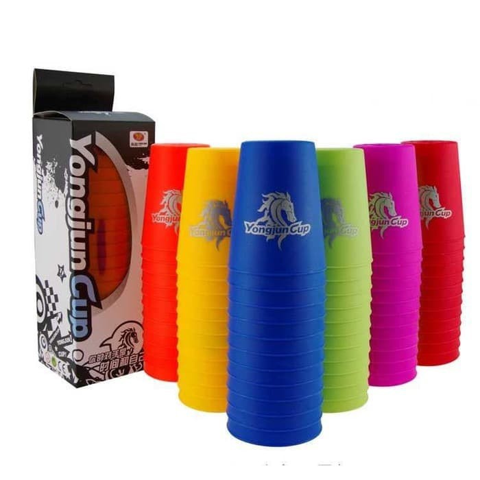 YongjunCup Mainan Gelas Susun Speed Flying Cups Stack Luminous 12PCS