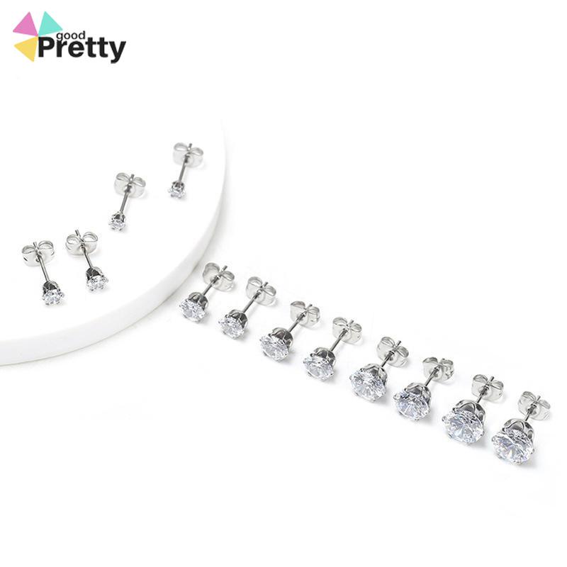 1PC Anting Tusuk Anti Karat Anti Alergi Zirkon Mini Stainless Steel Kualitas Tinggi Aksesoris Wanita Sodoo - PD