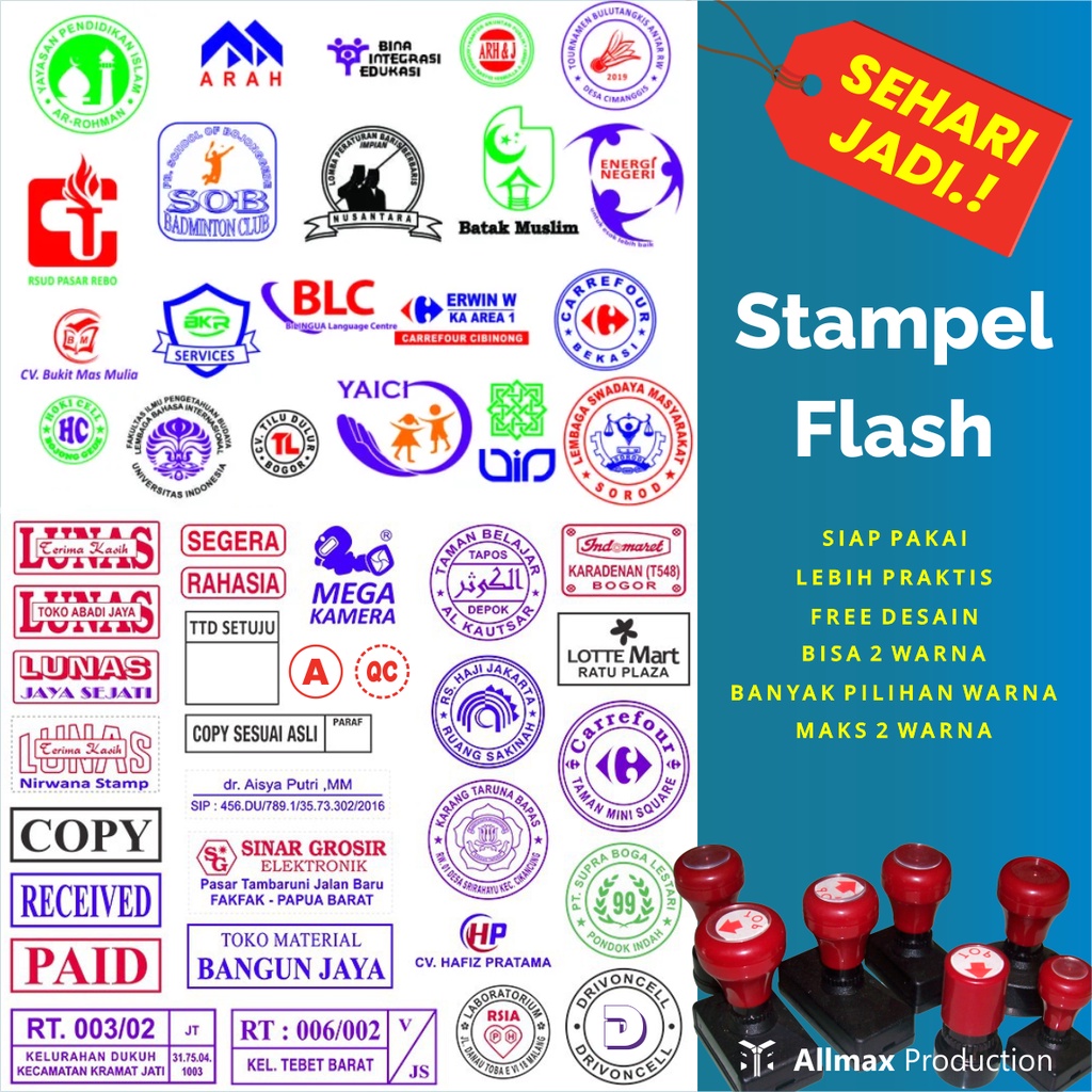 

Sehari Jadi Cetak Stampel Flash Stempel Praktis Siap Pakai Sudah Terisi Tinta