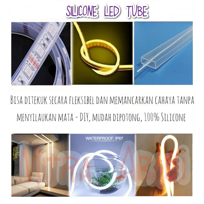 Selongsongan Karet Silicone Tube Tipis LED Strip IP67 Per Meter
