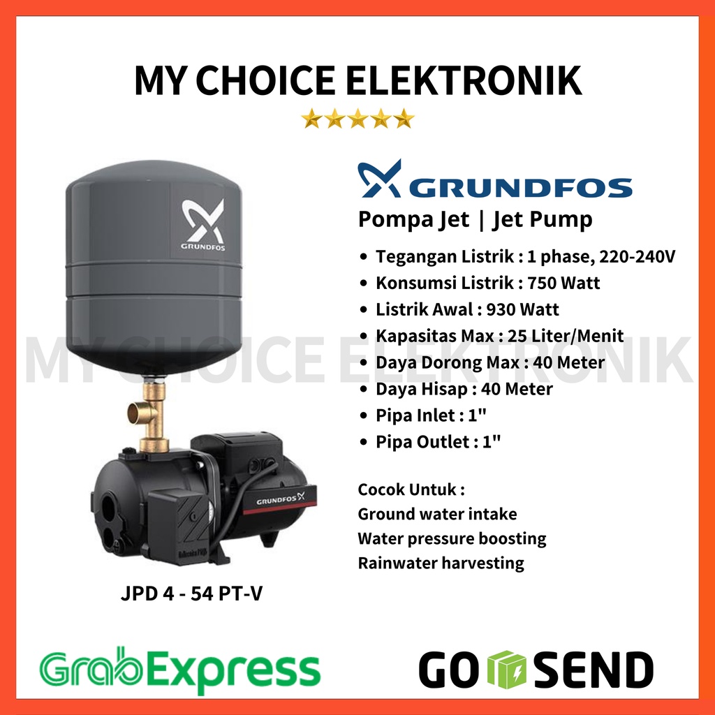 Grundfos Pompa JET JPD 4 - 54 PT-V | Jet Pump JPD4 - 54