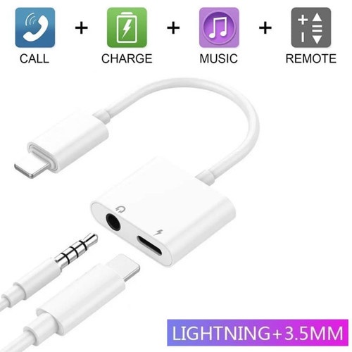 MFI Premium Lightning to 3.5 mm Jack Adapter With Fast Charging