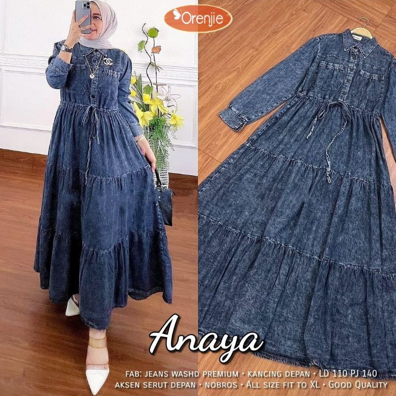 ANAYA DRESS JEANS / GAMIS JEANS MURAH / GAMIS JEANS WASH JUMBO