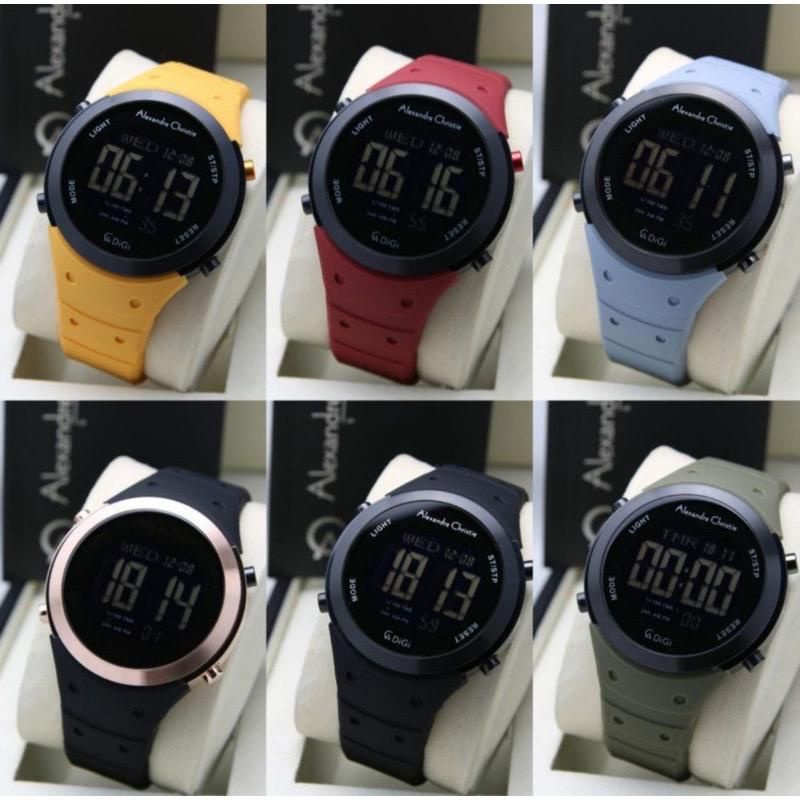 JAM TANGAN PRIA WANITA UNISEX ALEXANDRE CHRISTIE AC 9350 DIGITAL RUBBER ORIGINAL