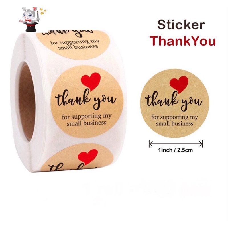 

100 pcs Sticker Thank you untuk label/Sticker merk/Sticker segel/Sticker kemasan/Sticker Thank you
