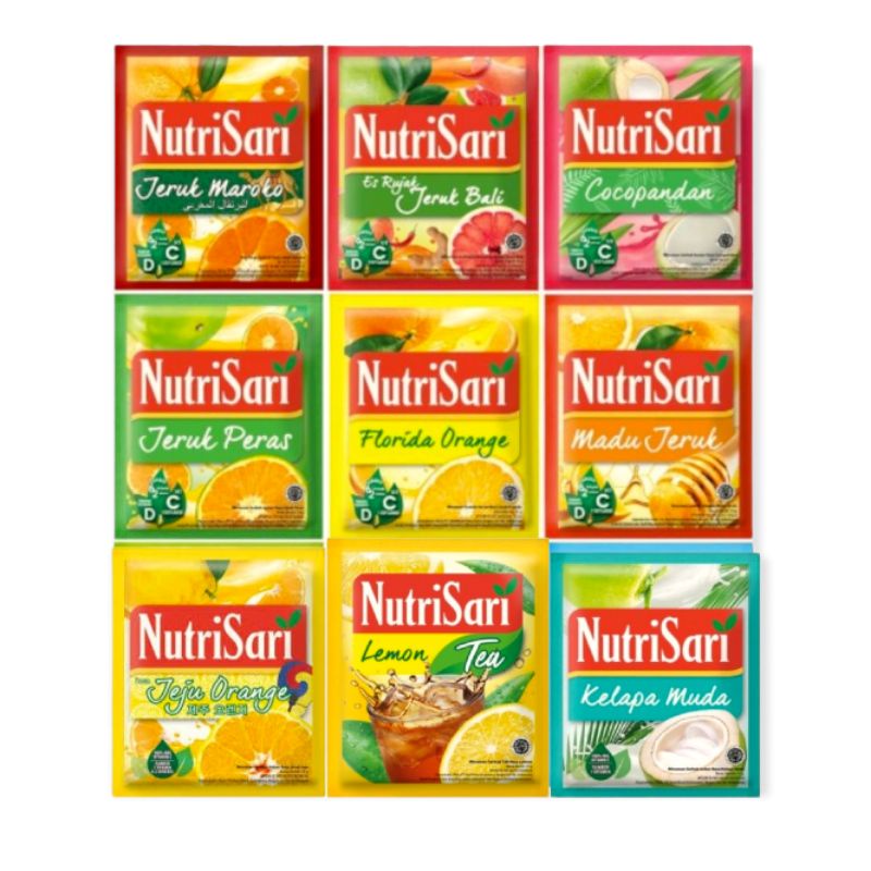 Nutrisari Minuman Serbuk aneka rasa 1 renceng [10 sachet]