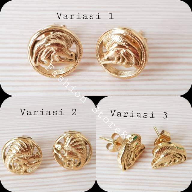 Anting Cendrawasih anting tusuk Cendrawasih Titanium Gold Antikarat anting burung Cendrawasih import