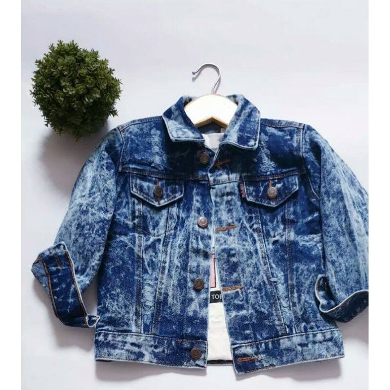 jaket jeans anak laki laki jaket jeans biowash-jacket anak cowok-jaket jins anak