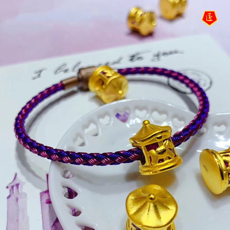 [Ready Stock]Gold Carousel Lucky Beads Bracelet DIY Beaded