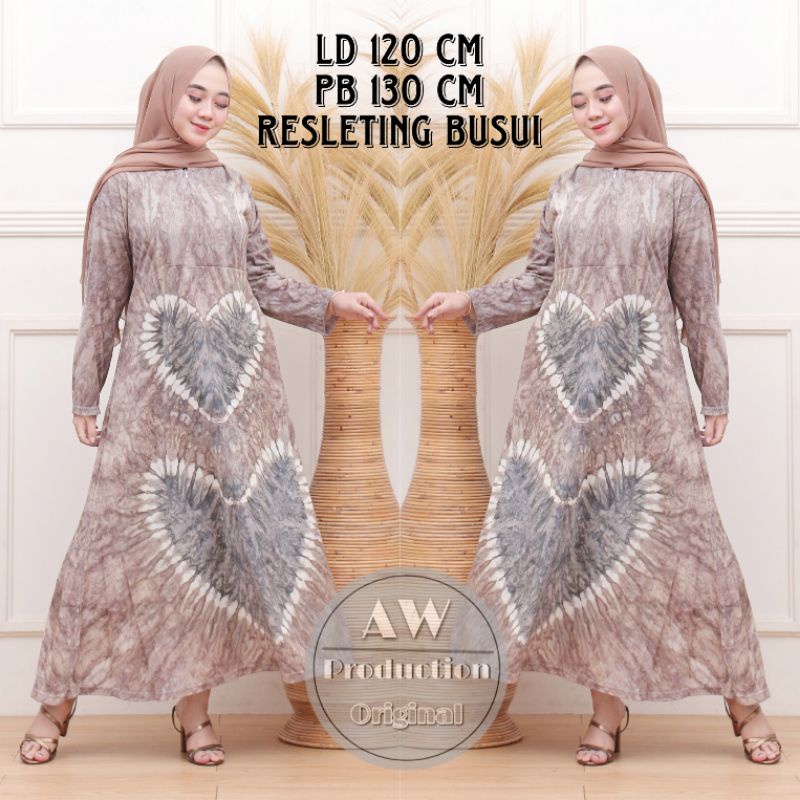 LONG-LOVE DRESS KAOS JUMBO ABSTRAK PANJANG SEMATAKAKI KEKINIAN BUSUI RESLETING ADEM MURAH