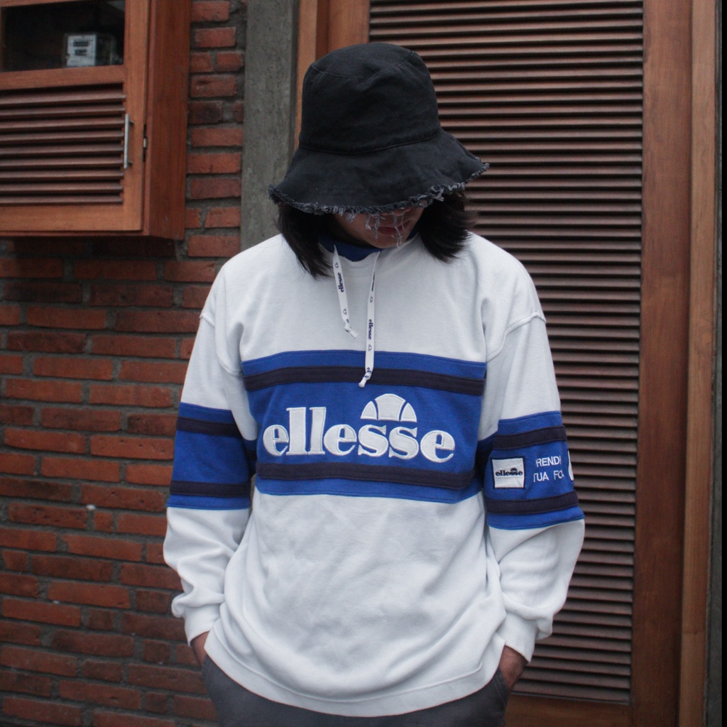 Jaket vintage celana kaos varsity sukajan hoodie crewneck second Ellesse Big Logo Three Tone