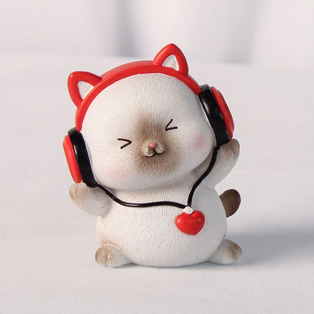 Agustinina Kucing Action Figure Hadiah Kucing Anak Mikro Landscape Dekorasi Rumah Patung Kecil Kartun Figure Ornamen