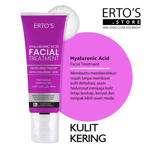 [COD] Sabun Muka Cleanser Wajah Kulit Kering - HYALURONIC ACID FACIAL TREATMENT ORIGINAL BPOM