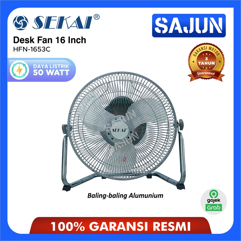 Sekai Kipas Angin Meja 16 inch HFN1653C Performa Tinggi HFN 1653 C