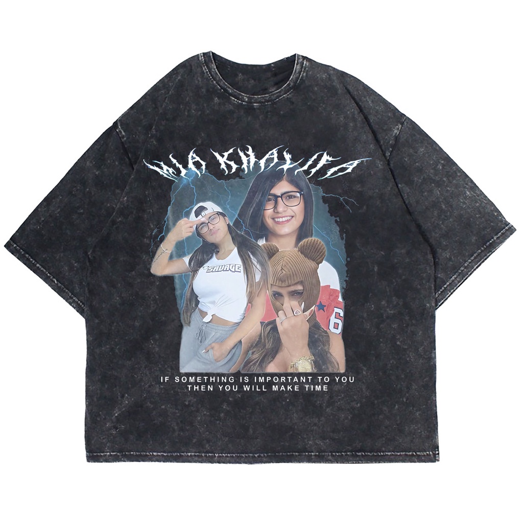 KAOS OVERSIZE MIA KHALIFA WASHING VINTAGE TEE ( WASHING T-SHIRT )