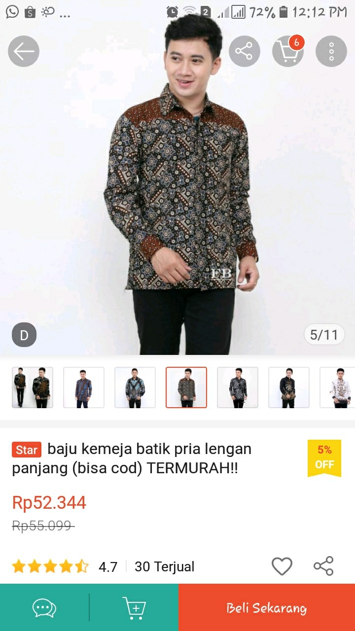 Baju Kemeja Batik Pria Lengan Panjang New Model 2021 (bisa Cod) Termurah!! Batik Pekalongan Cod Bisa