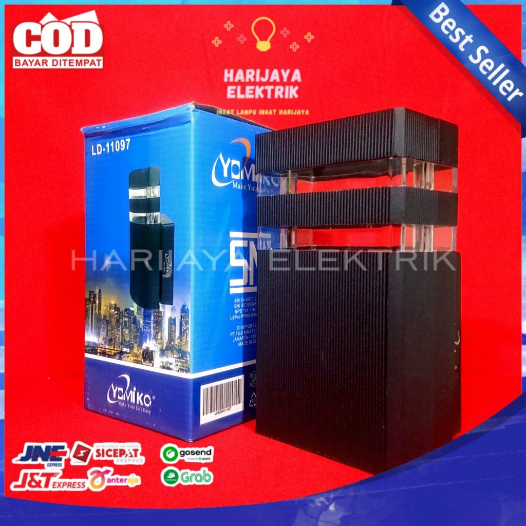 YOMIKO LAMPU DINDING HIAS TAMAN TEMPEL PILAR OUTDOOR FITTING E27 SNI