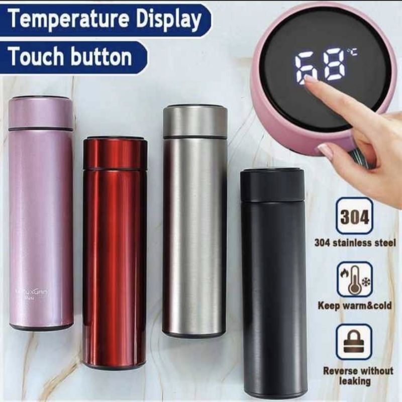 304 Termos LED Thermos Suhu Temperatur Botol Minum Air Panas Stainless