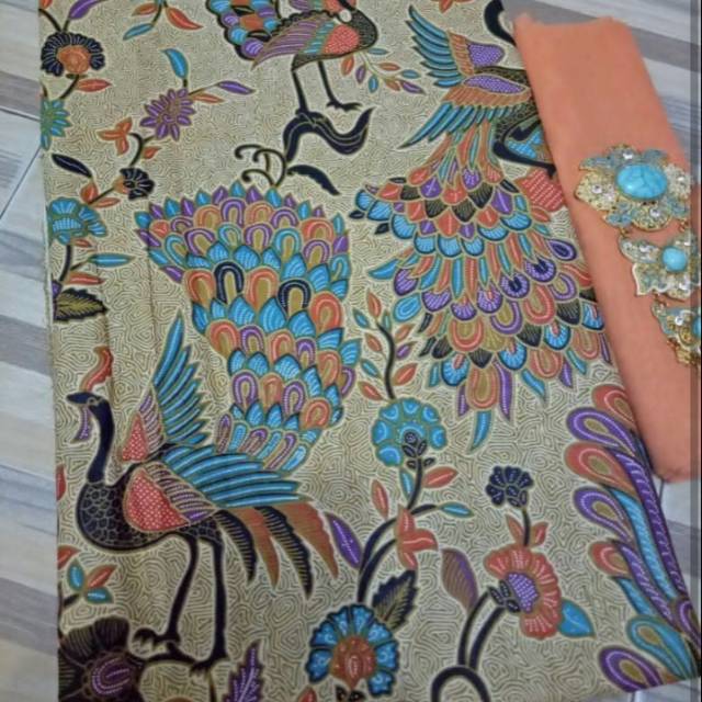 Kain batik asli pekalongan GP cendrawasih papua orange oren burung ponik poenix merak batik inkou